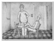 Personnages au repos.