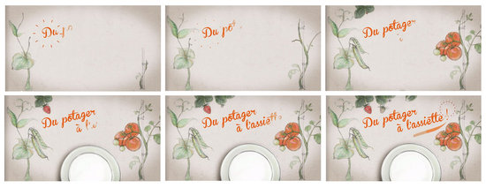 Illustrations animables pour le générique de l'émission "Du potager à l'assiette"