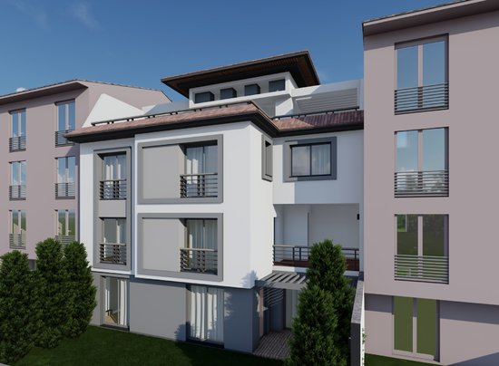 VIEW OF THE REAR FACADE WITH THE BACKYARD