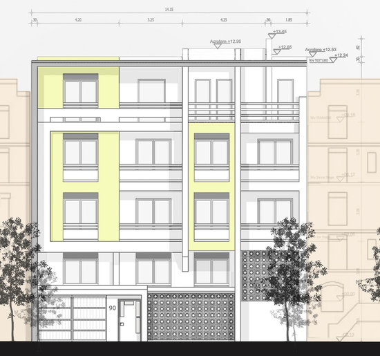 FRONT ELEVATION WITH THE MAIN ENTRANCE