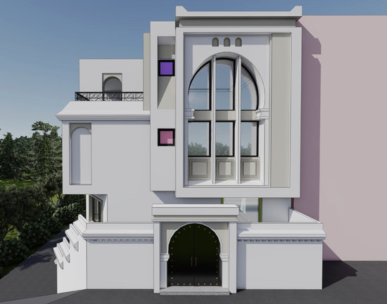 FRONT ELEVATION WITH MAIN ENTRANCE - FINAL DESIGN