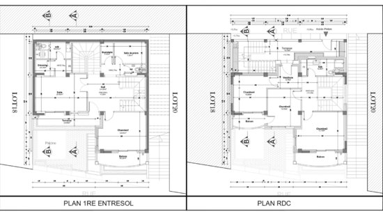1ST BASEMENT AND GROUND FLOOR PLANS