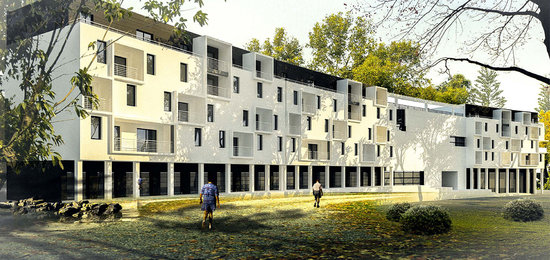 VIEW OF THE HEART OF SOCIAL HOUSING COMPLEX