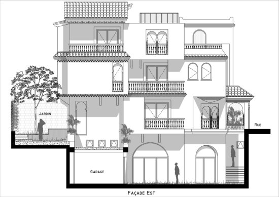 SIDE OR EAST ELEVATION - PRELIMINARY DESIGN