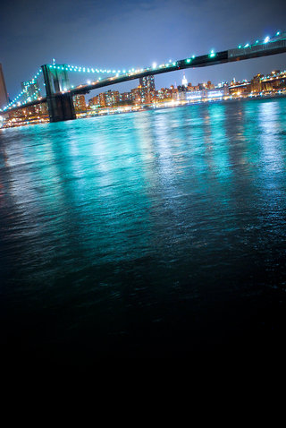 The Brooklyn bridge by night