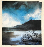 Lac du bourget dessinJerome  Bosch,details. Collection particulière