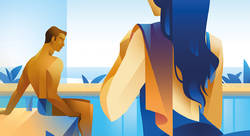 Au bord de la piscine - Christine Alcouffe-illustrateur