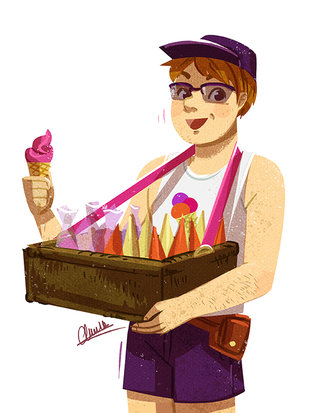 Vendeur de glaces - Illustration personnelle