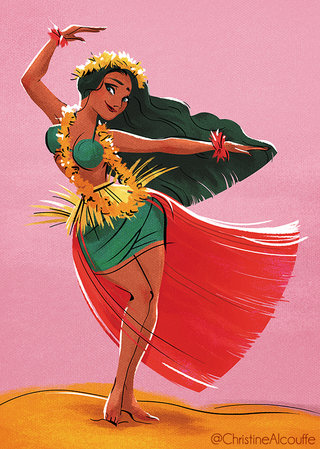 Danseuse de Hula - Illustration personnelle
