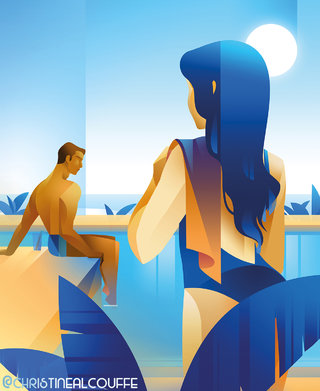 Au bord de la piscine