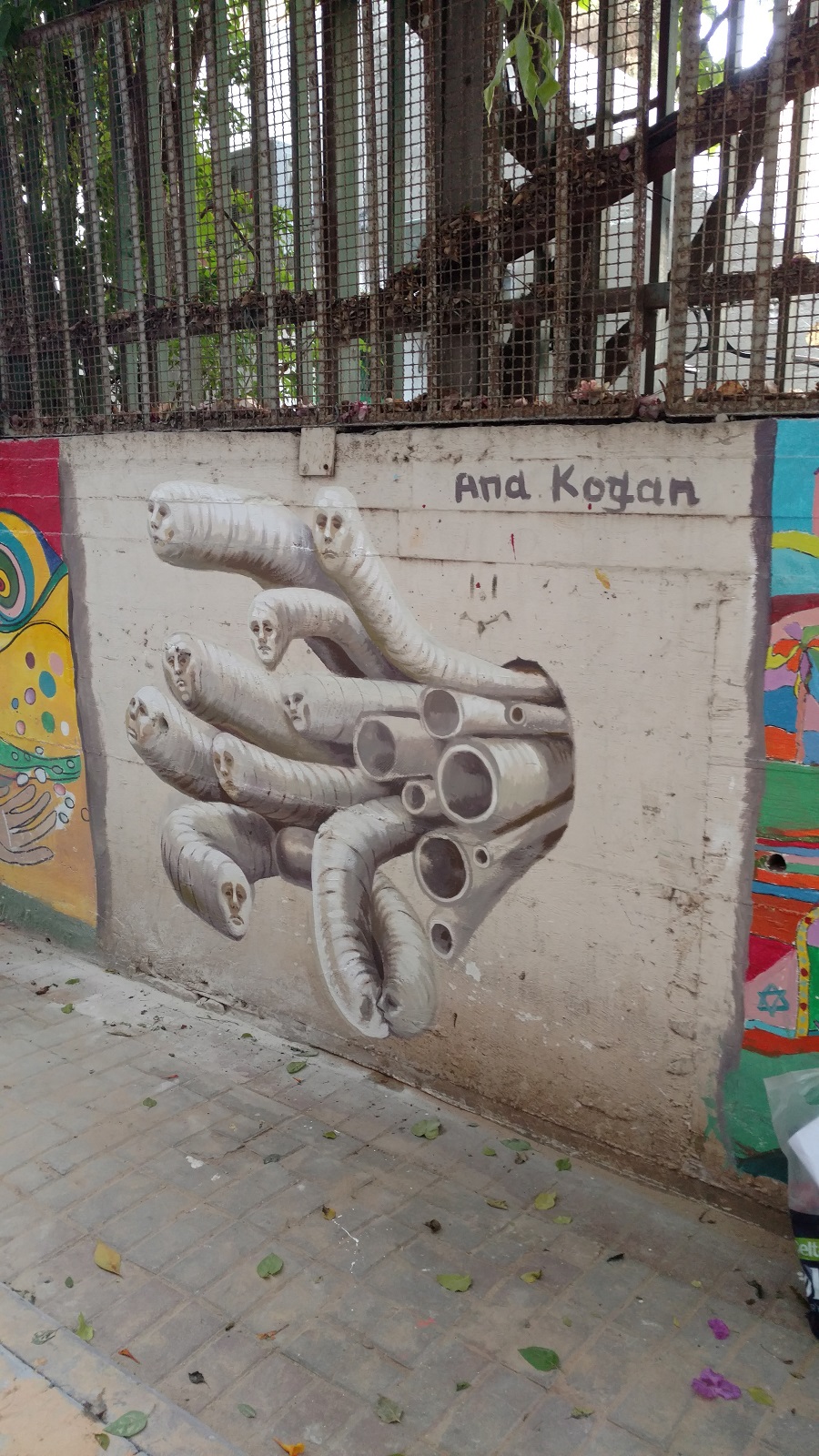Graffiti by Ana Kogan in the school in Tel Aviv