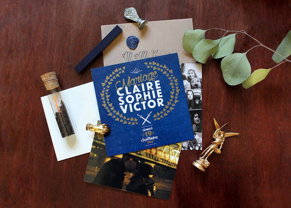 Faire-part mariage - claire-sophie lozia - illustrateurs/rices