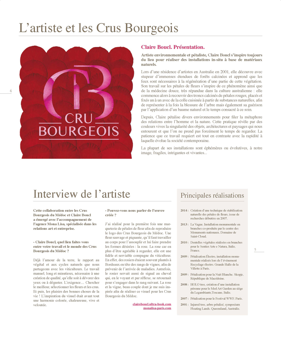 Création du visuel pour la sélection officielle des Crus Bourgeois du Médoc, 2014 /// Design of the logo for the official selection of Médoc's Crus Bourgeois, 2014.