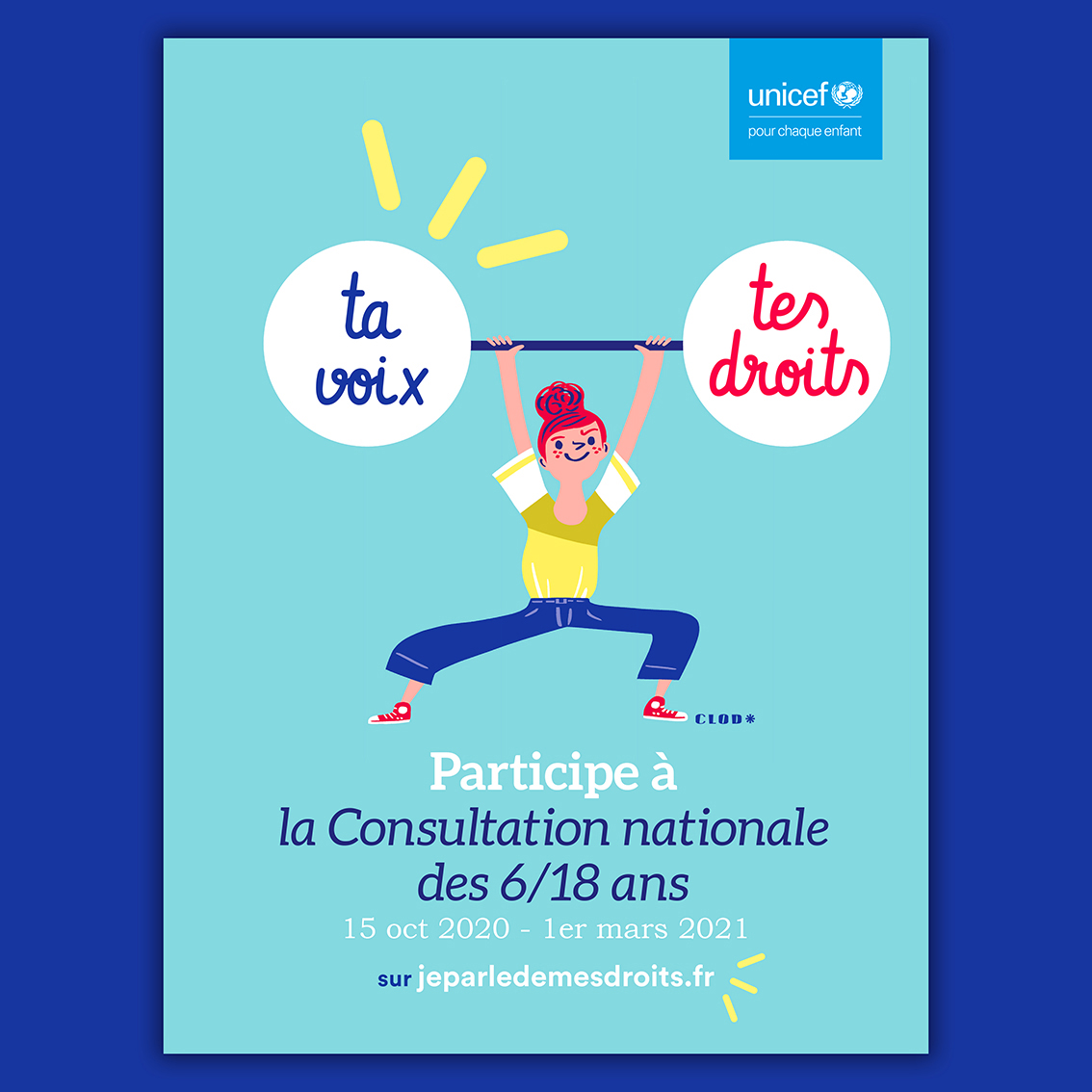 Affiche UNICEF pour la consultation nationale des 6/18 ans
