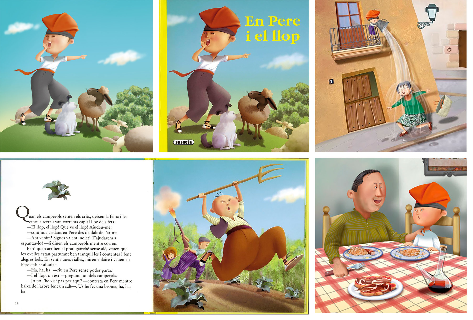 PETER AND THE WOLF. 14 illustrations for this classic tale. Publisher: Susaeta Ediciones.