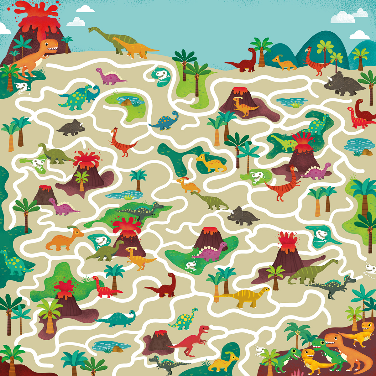 100 MAZE BOOK ! dinosaurs maze