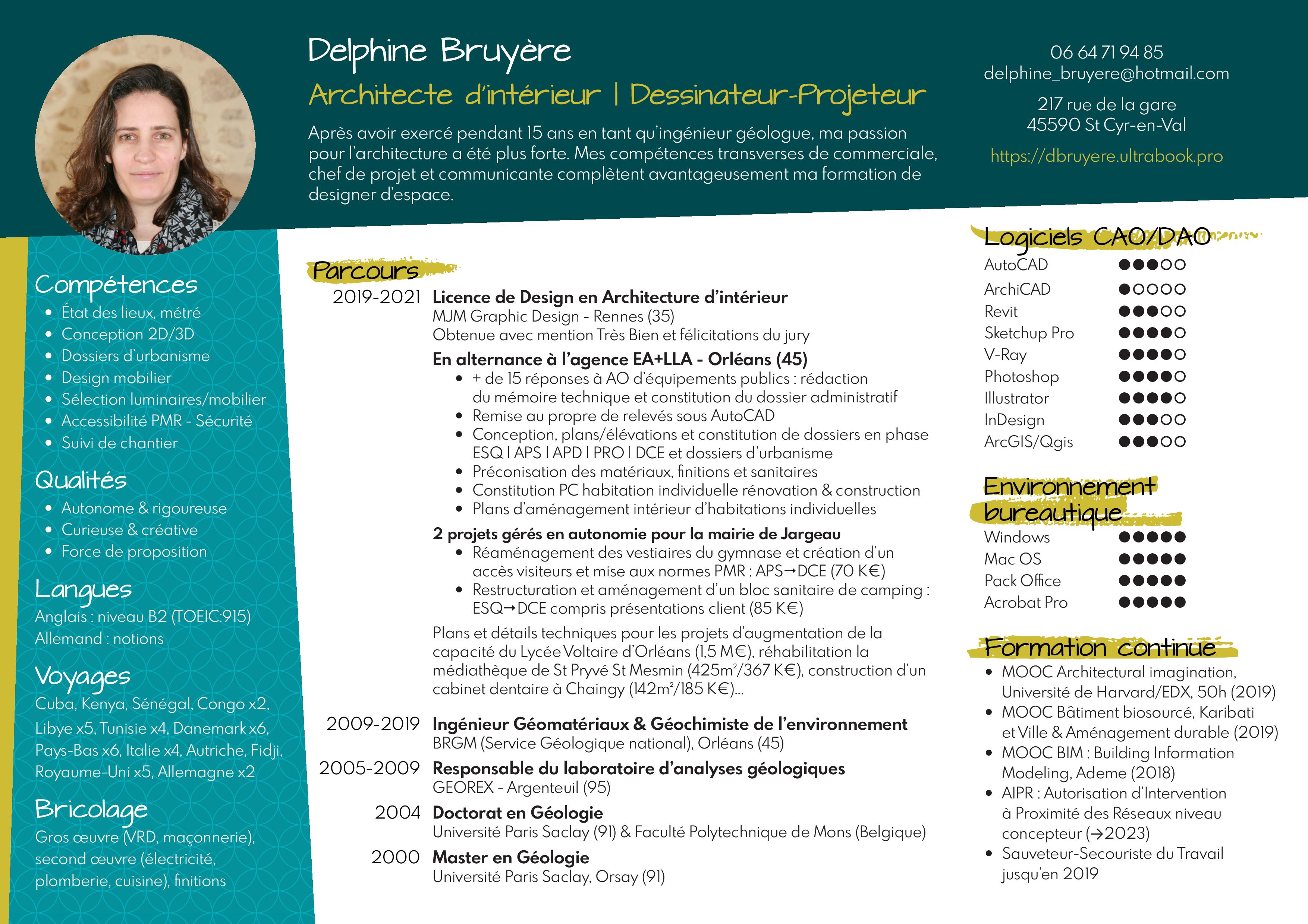 CV Delphine Bruyère | Architecte d'intérieur