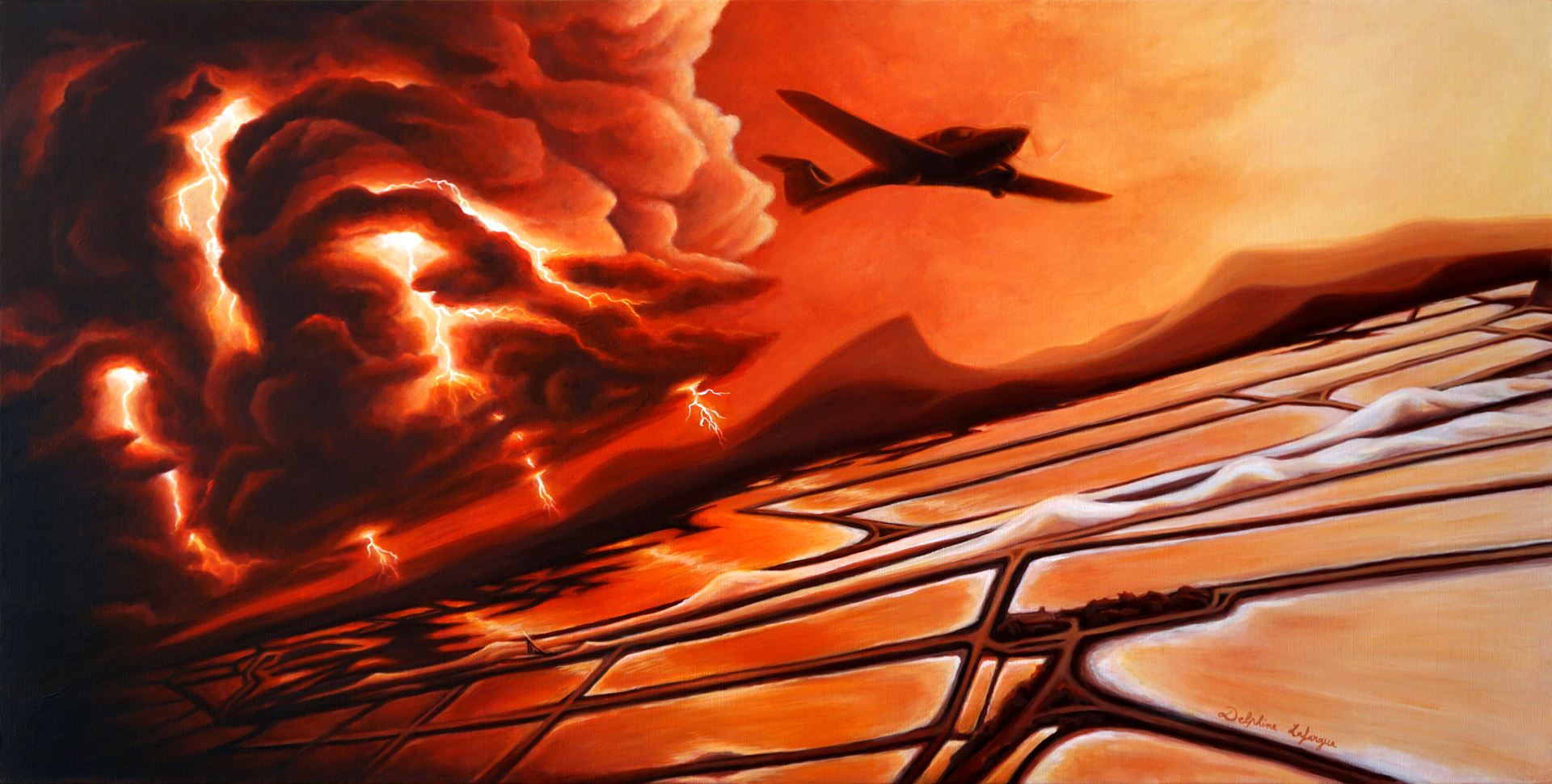 Aviation - Peinture acrylique 120x60cm - Vendu