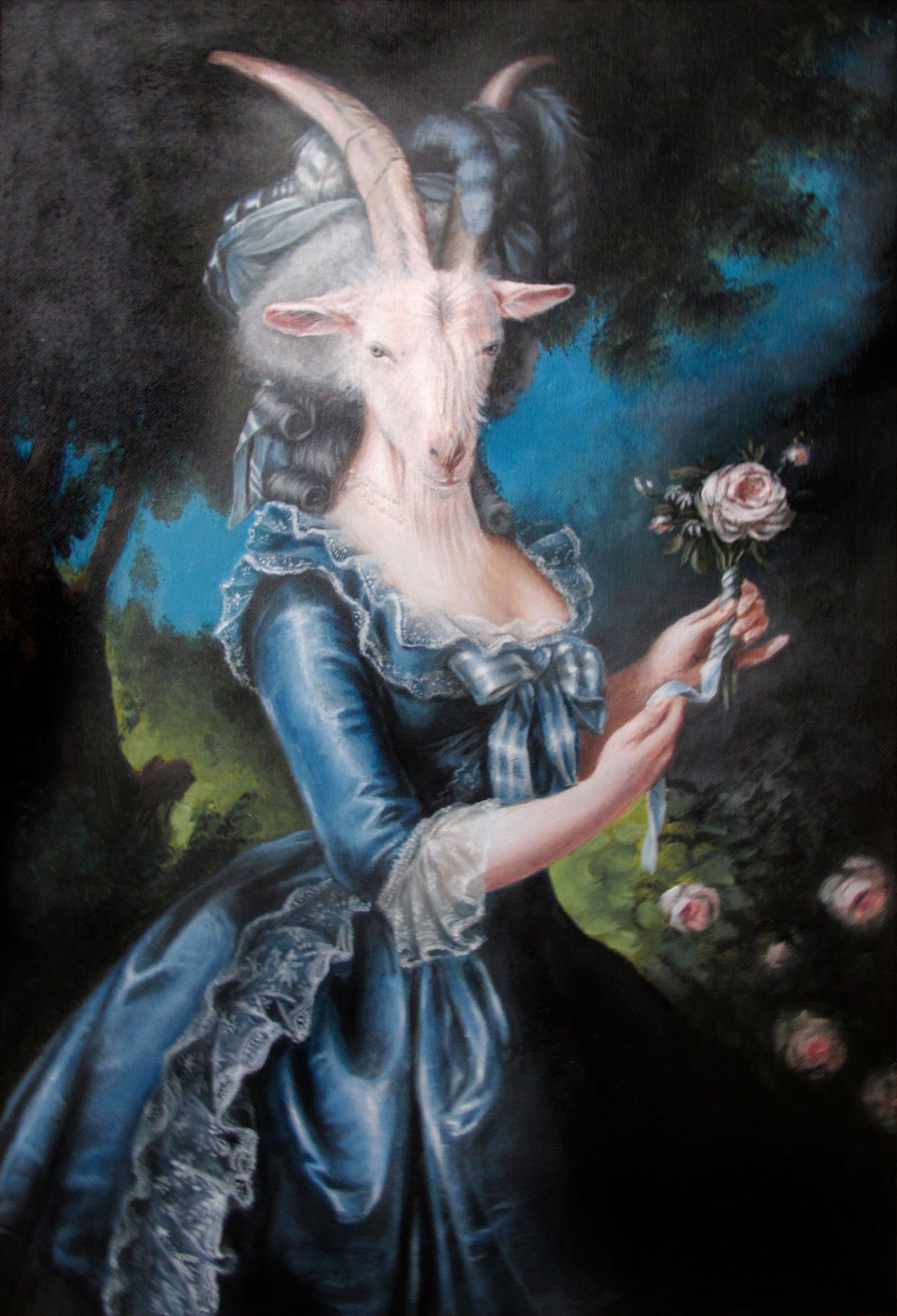 Animalerie Seigneuriale, Marie-Antoinette - Peinture acrylique - 60x40 cm - Vendu