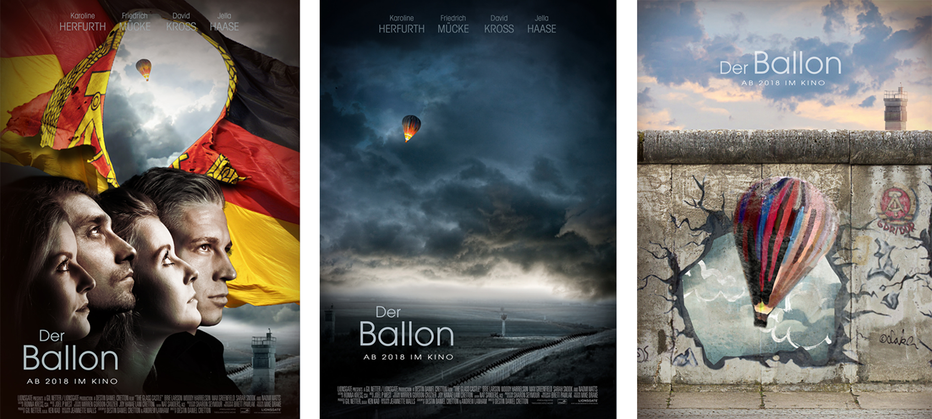 Affiche du film allemand "Der Ballon" - propositions non finales