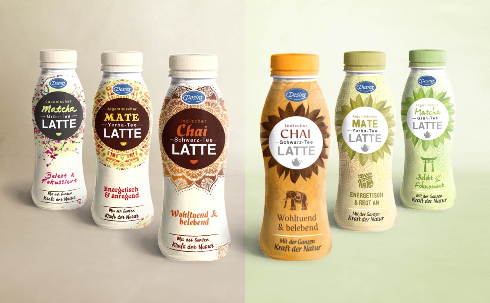 Concept design packaging - deux versions de thé latte