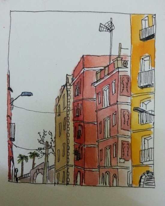 Une ruelle donnant sur la mer - Barcelone - Avril 2016