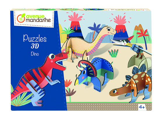Coffret de puzzles 3D dinosaures - Avenue mandarine