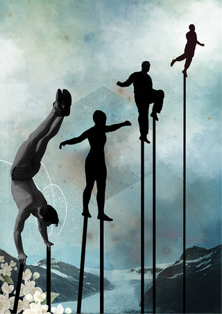 Le temps comme des échasses sous nos pieds