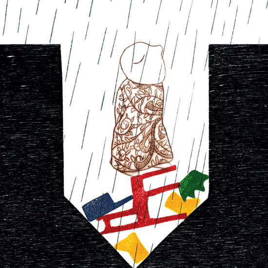 Bonhomme, sa maison et pluie et pluie [L'Agrume, 2013]