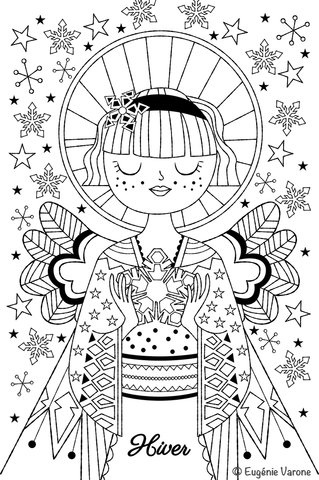 Coloriage Fée Hiver