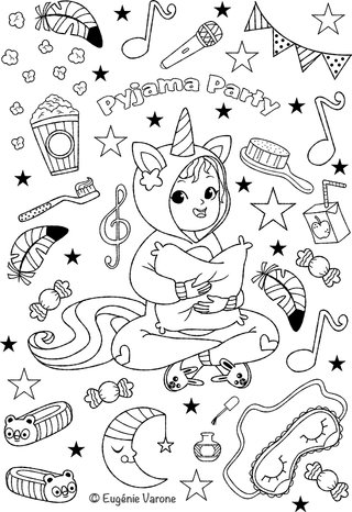 Coloriage Pyjama party