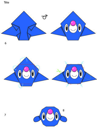 Pokémon - étapes pliage origami