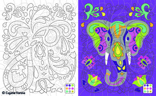 Coloriage Mystère Vice et Versa Eléphant