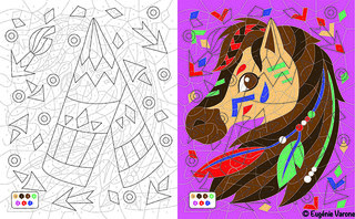 Coloriage Mystère Vice et Versa Cheval