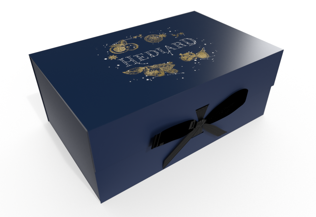 Prévisualisation 3D d'un packaging Hédiard collection Noel 2019