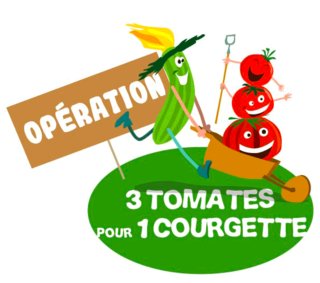 Trois tomates pour une courgette