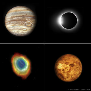 Jupiter, éclipse, Nébuleuse de l'Anneau, Vénus