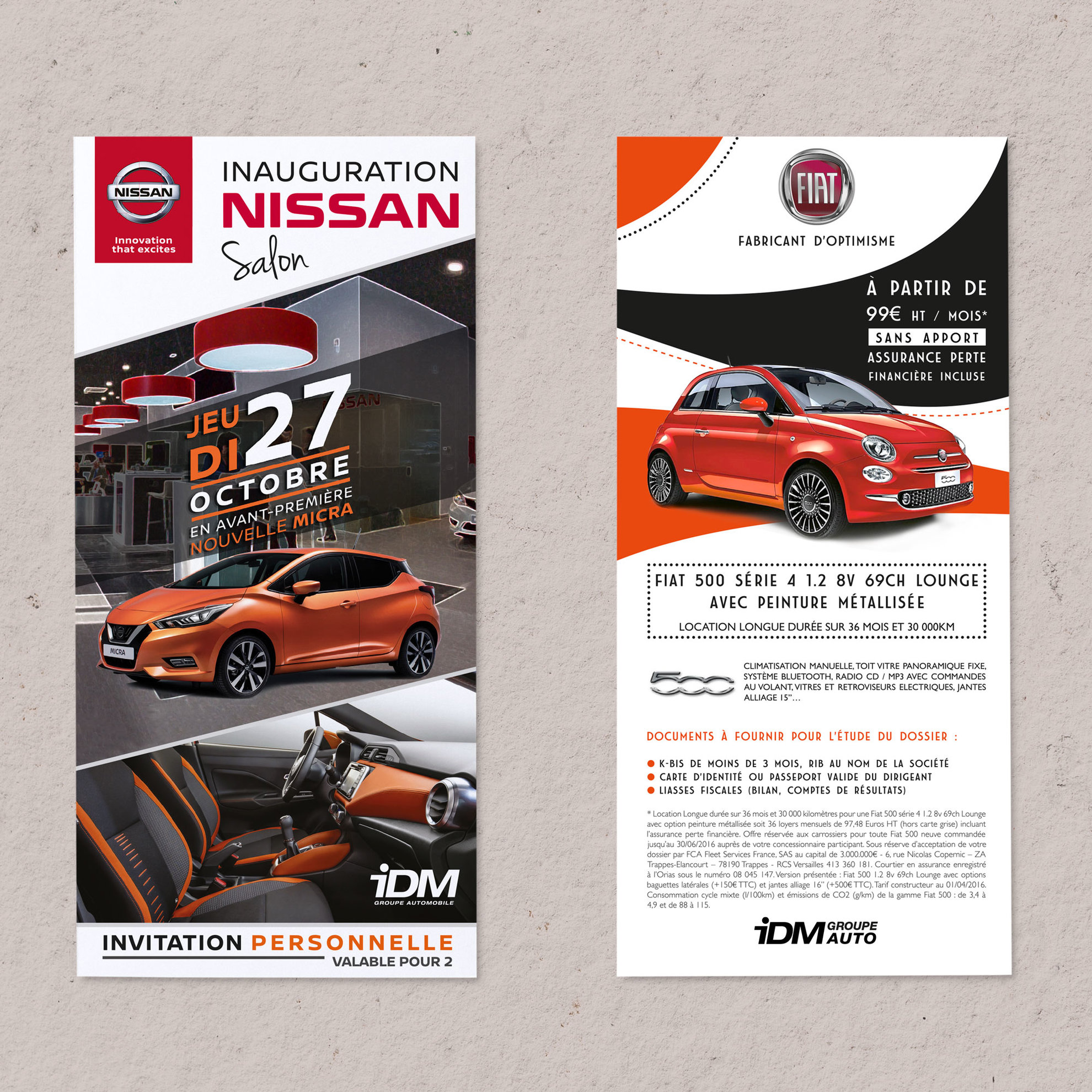 Invitation Nissan et Fiat