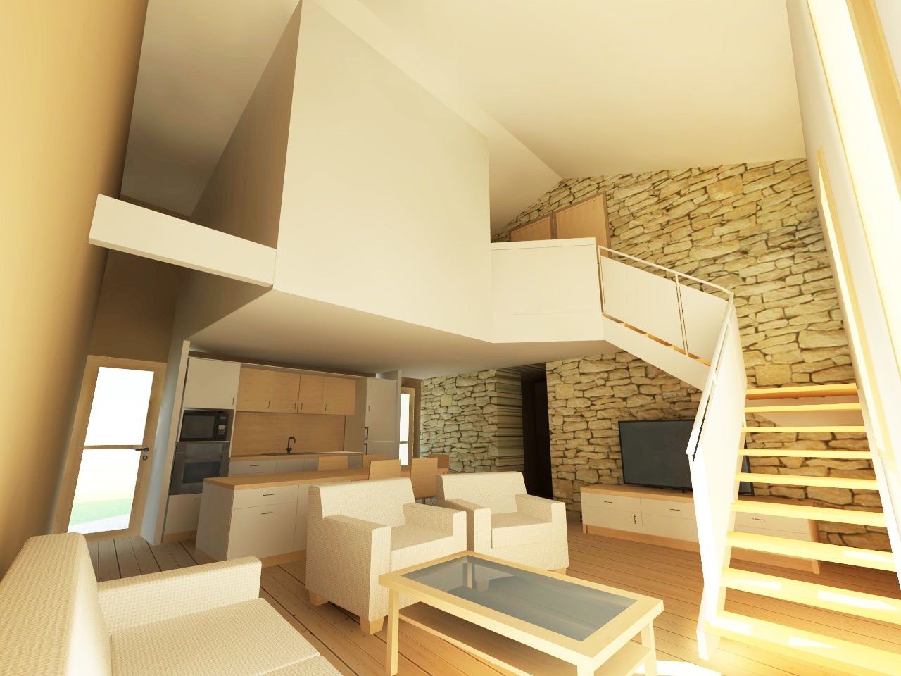 Restructuration d'une maison de village à La Veuve