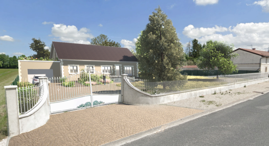 Extension d'une maison et aménagement paysager