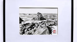 Le Diben, Plougasnou. Ft A4 200 € encre de chine - Françoise Baume-plasticien