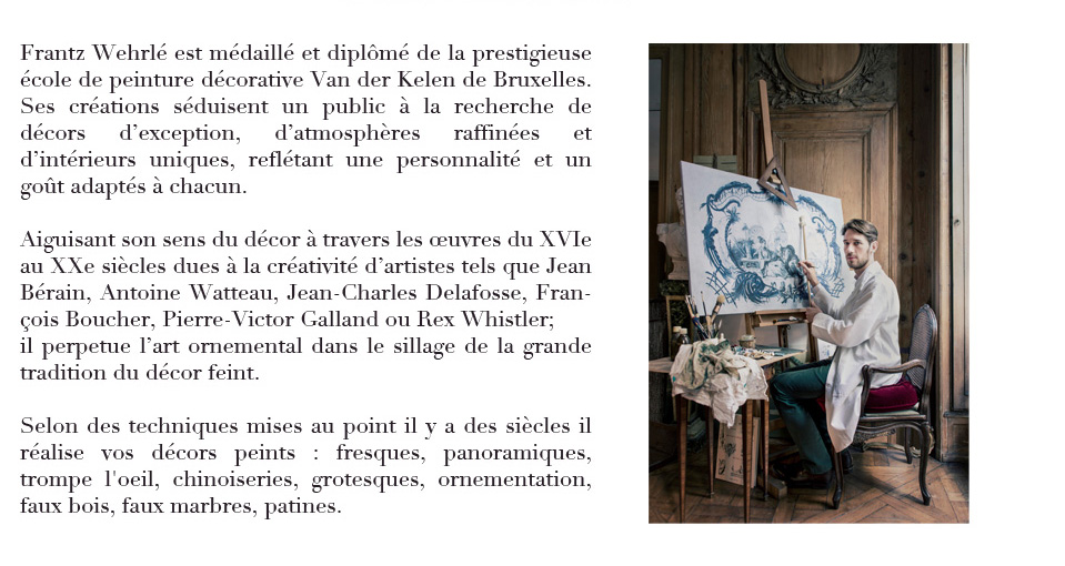 Frantz wehrlé peintre décorateur grisaille décor françois boucher pillèrent demeure historique