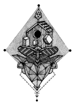 Creepy Home - Tattoo design