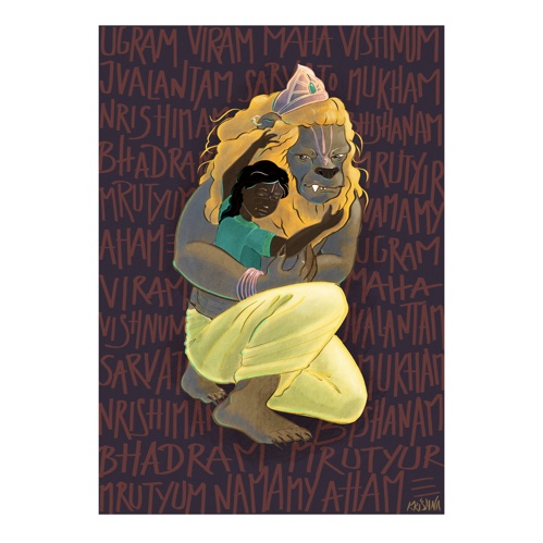 Narasimha and Prahlad - Vishnu Avatar