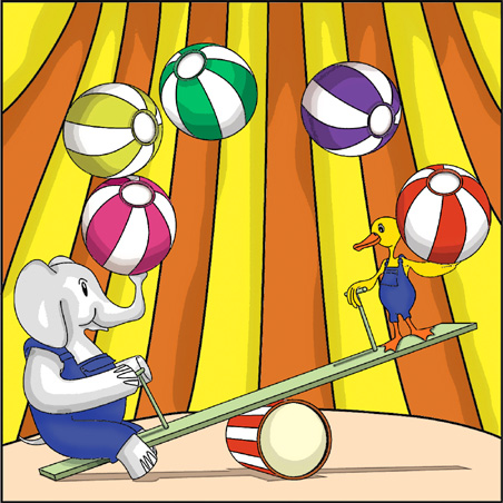 L'éléphant jongleur<br/><span>Illustrations enfants</span>