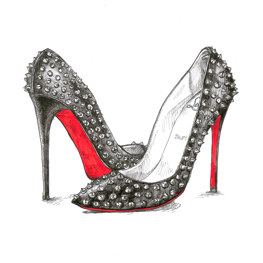 Louboutin spikes illustration - florence simonne - illustrateurs/rices