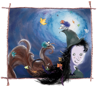 Illustration de couverture album "La sorcière et le hérisson" (éditions du Mont)