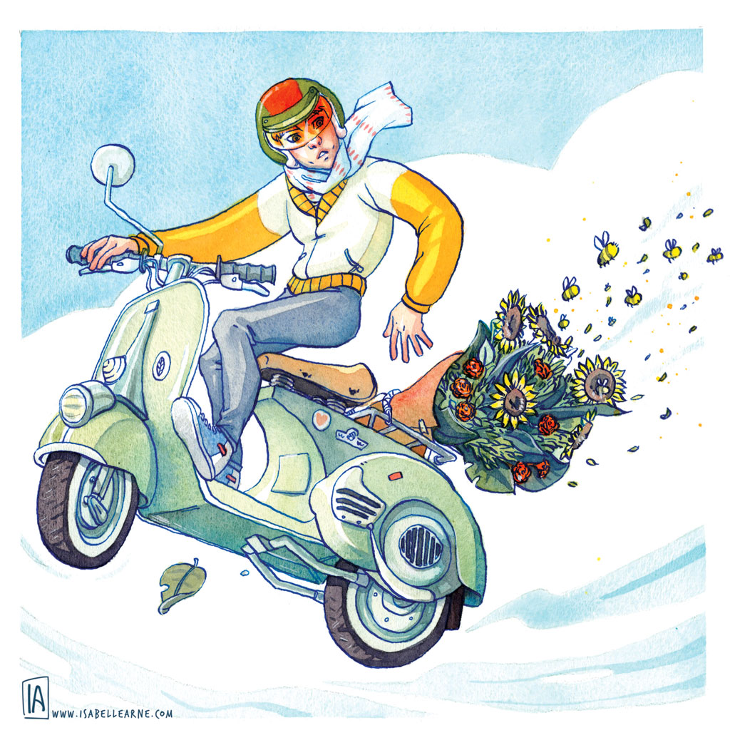Fleuriste à scooter