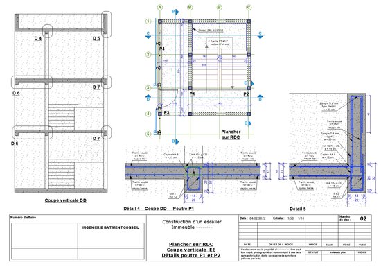 PLan plancher RDC - Coupe - Détails