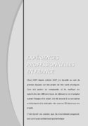 Exp&eacute;riences en France